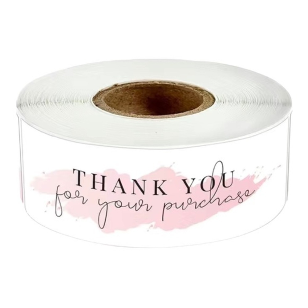NEW - Thank You Business Sticker Pink Watercolor‎ - 120 pieces